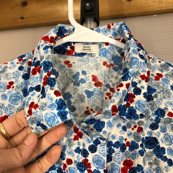 Aritzia Little Moon Sweetie Dress Oak/Porcelaine Blue A-line Puff Slv Mini  Sz 4 - Picture 3 of 16